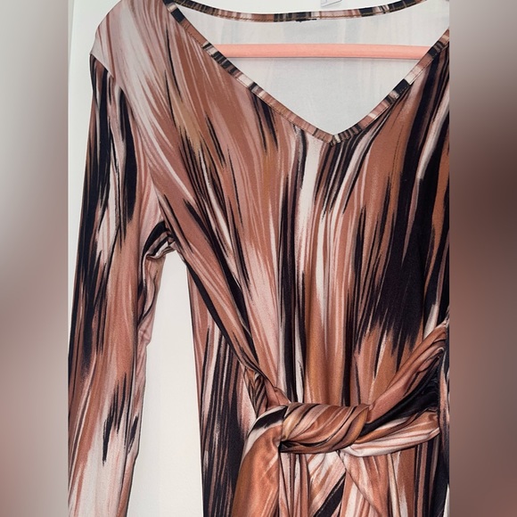 Multicolour Soft Maxi Tie Off Dress - Picture 3 of 5